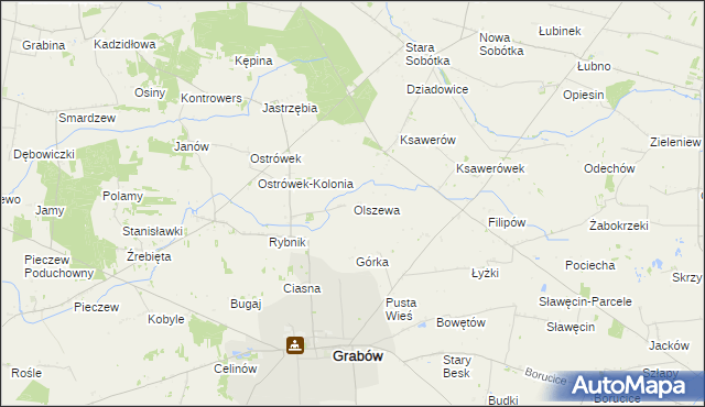 mapa Olszewa, Olszewa na mapie Targeo