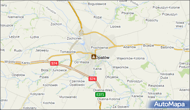 mapa Opatów, Opatów na mapie Targeo