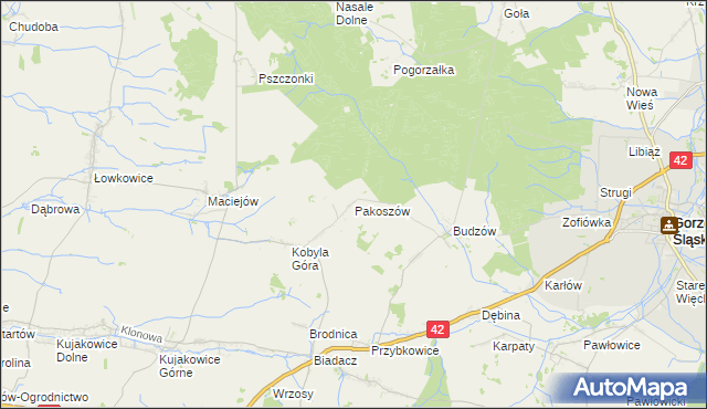 mapa Pakoszów, Pakoszów na mapie Targeo