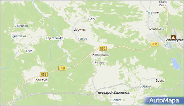 mapa Panasówka, Panasówka na mapie Targeo