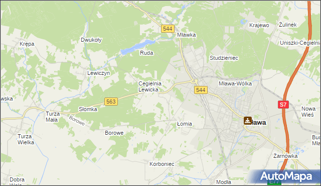 mapa Parcele Łomskie, Parcele Łomskie na mapie Targeo