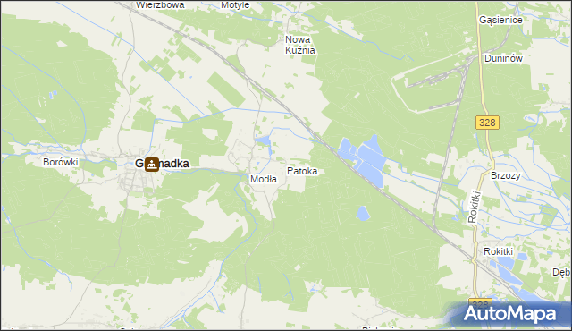 mapa Patoka gmina Gromadka, Patoka gmina Gromadka na mapie Targeo