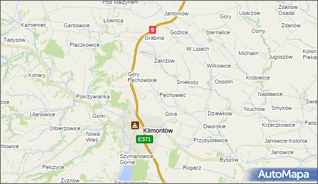 mapa Pęchowiec, Pęchowiec na mapie Targeo