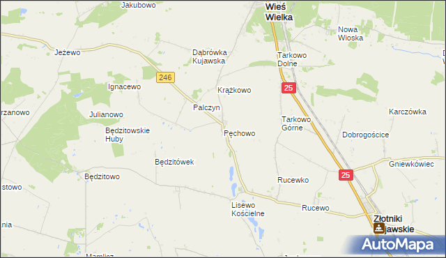 mapa Pęchowo, Pęchowo na mapie Targeo