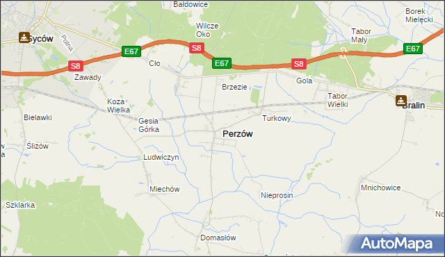 mapa Perzów, Perzów na mapie Targeo