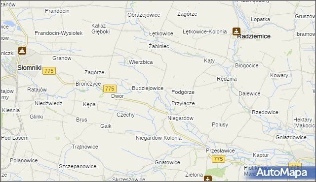 mapa Piotrkowice Wielkie, Piotrkowice Wielkie na mapie Targeo