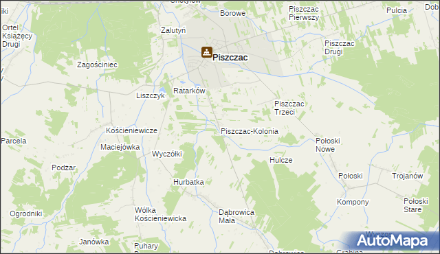 mapa Piszczac-Kolonia, Piszczac-Kolonia na mapie Targeo