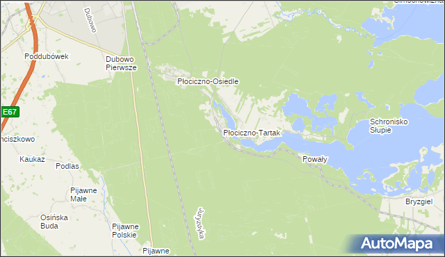 mapa Płociczno-Tartak, Płociczno-Tartak na mapie Targeo