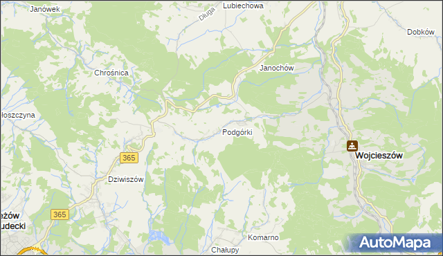 mapa Podgórki gmina Świerzawa, Podgórki gmina Świerzawa na mapie Targeo