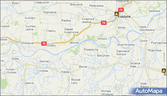 mapa Popędzyna, Popędzyna na mapie Targeo