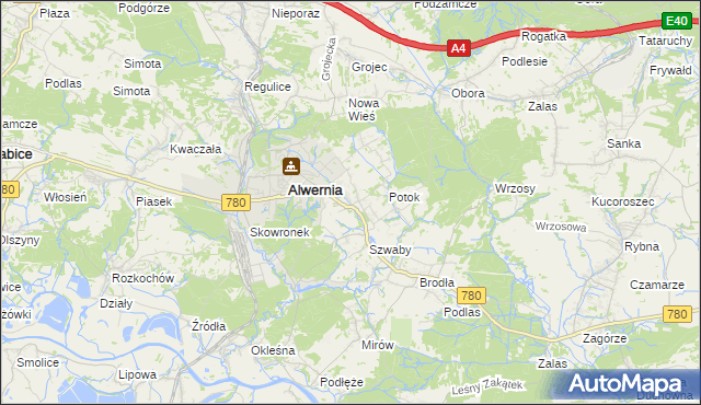 mapa Poręba Żegoty, Poręba Żegoty na mapie Targeo