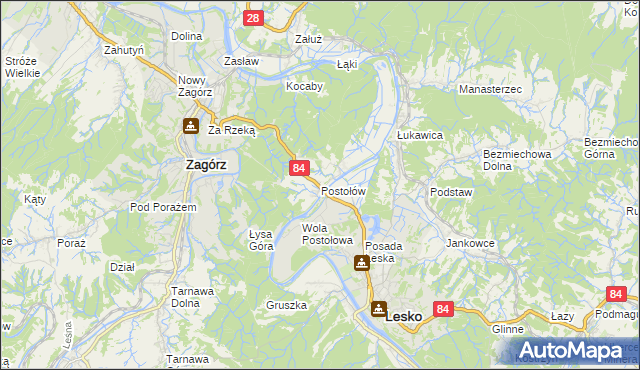 mapa Postołów, Postołów na mapie Targeo