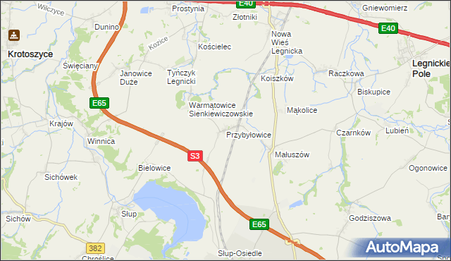 mapa Przybyłowice, Przybyłowice na mapie Targeo