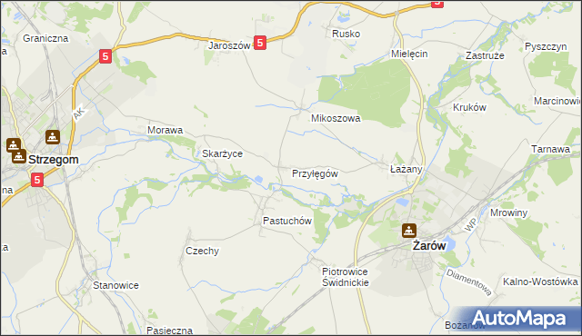 mapa Przyłęgów, Przyłęgów na mapie Targeo