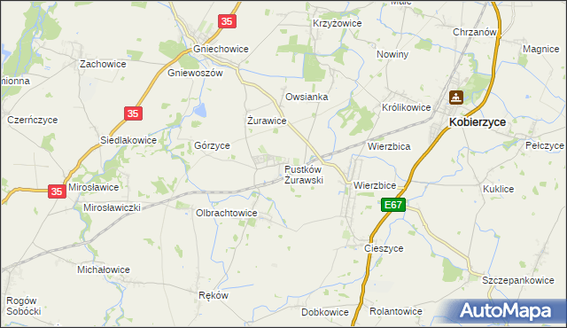 mapa Pustków Żurawski, Pustków Żurawski na mapie Targeo