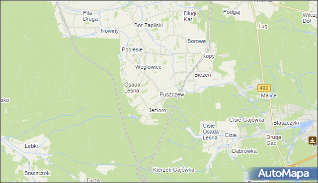mapa Puszczew, Puszczew na mapie Targeo
