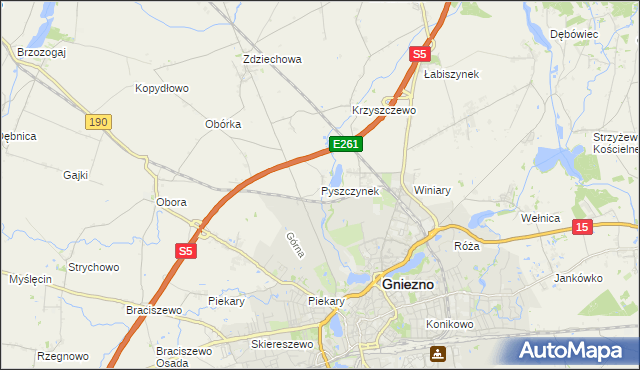 mapa Pyszczynek, Pyszczynek na mapie Targeo