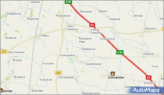 mapa Radłowice, Radłowice na mapie Targeo