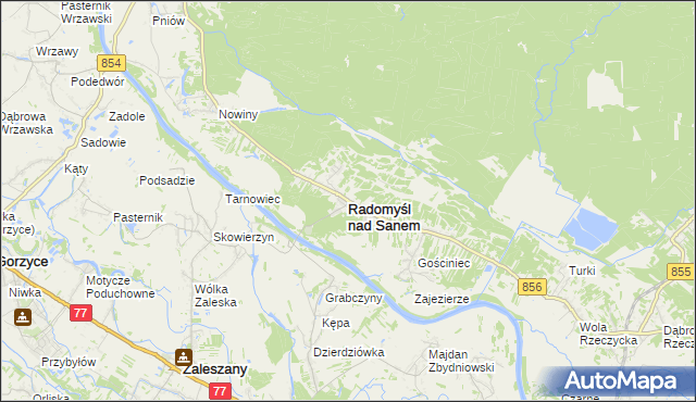 mapa Radomyśl nad Sanem, Radomyśl nad Sanem na mapie Targeo