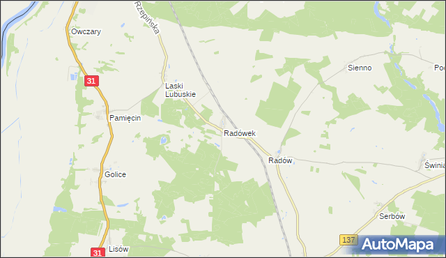 mapa Radówek, Radówek na mapie Targeo