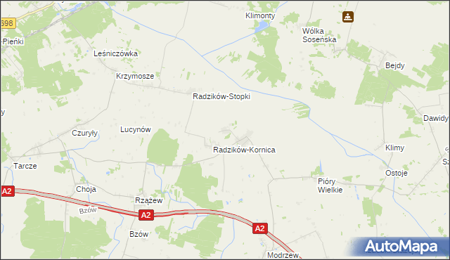 mapa Radzików-Oczki, Radzików-Oczki na mapie Targeo