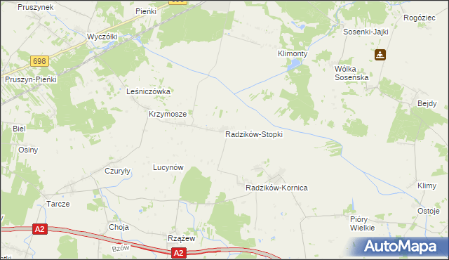 mapa Radzików-Stopki, Radzików-Stopki na mapie Targeo