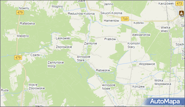 mapa Rębieskie-Kolonia, Rębieskie-Kolonia na mapie Targeo