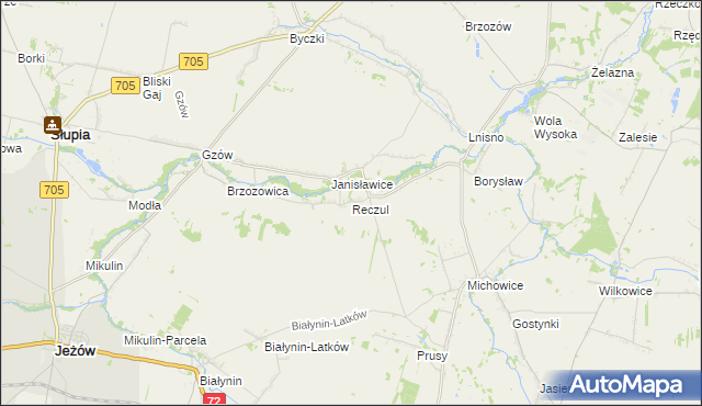 mapa Reczul, Reczul na mapie Targeo