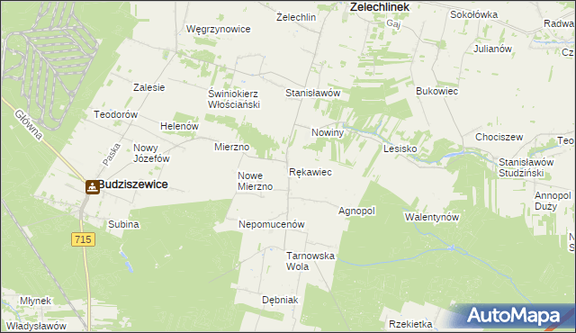 mapa Rękawiec, Rękawiec na mapie Targeo