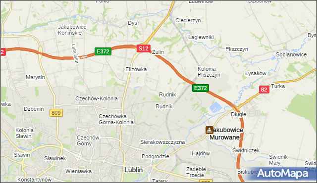 mapa Rudnik gmina Wólka, Rudnik gmina Wólka na mapie Targeo