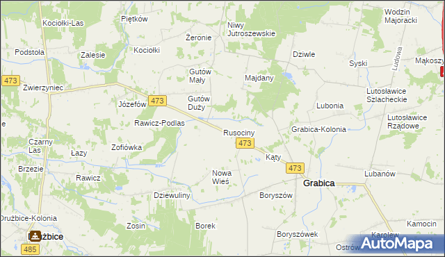 mapa Rusociny, Rusociny na mapie Targeo