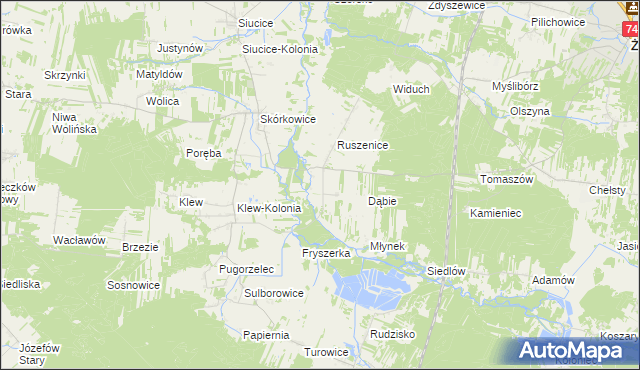 mapa Ruszenice-Kolonia, Ruszenice-Kolonia na mapie Targeo