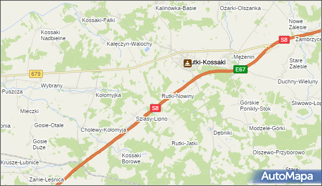 mapa Rutki-Nowiny, Rutki-Nowiny na mapie Targeo