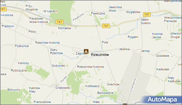 mapa Rzeczniów, Rzeczniów na mapie Targeo