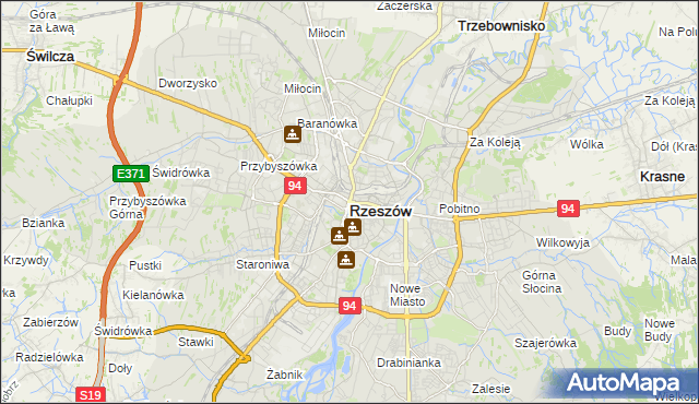 mapa Rzeszów, Rzeszów na mapie Targeo