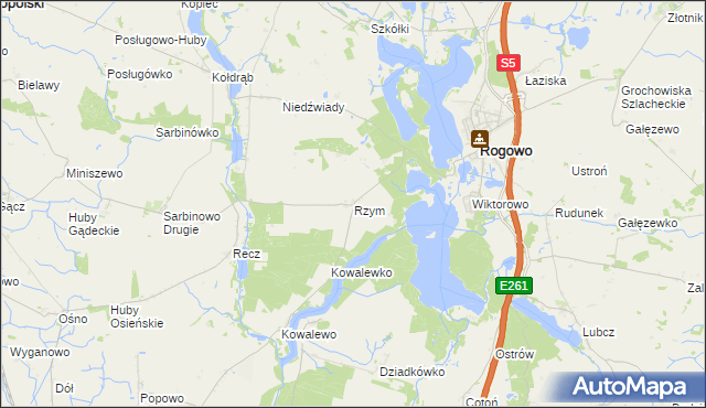 mapa Rzym gmina Rogowo, Rzym gmina Rogowo na mapie Targeo