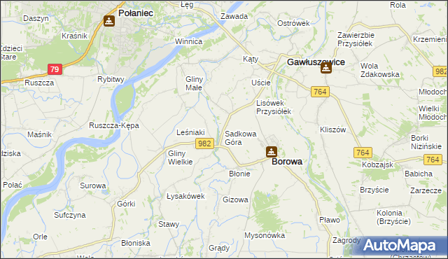 mapa Sadkowa Góra, Sadkowa Góra na mapie Targeo