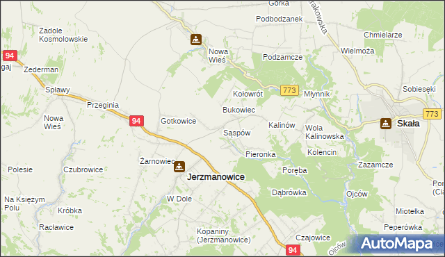 mapa Sąspów, Sąspów na mapie Targeo