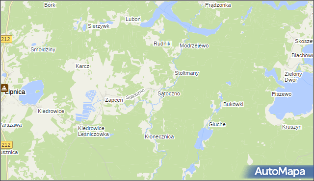 mapa Sątoczno gmina Lipnica, Sątoczno gmina Lipnica na mapie Targeo