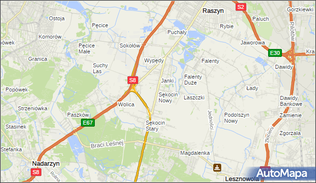 mapa Sękocin Nowy, Sękocin Nowy na mapie Targeo