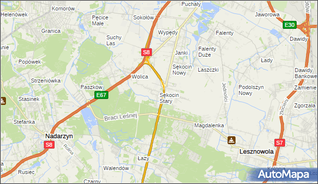 mapa Sękocin Stary, Sękocin Stary na mapie Targeo