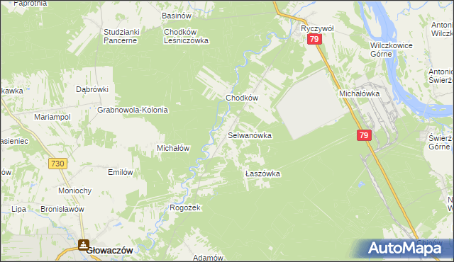 mapa Selwanówka, Selwanówka na mapie Targeo