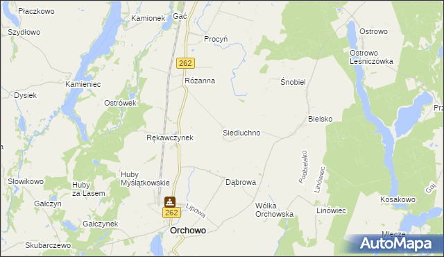 mapa Siedluchno, Siedluchno na mapie Targeo