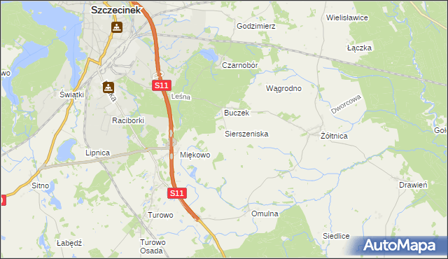 mapa Sierszeniska, Sierszeniska na mapie Targeo