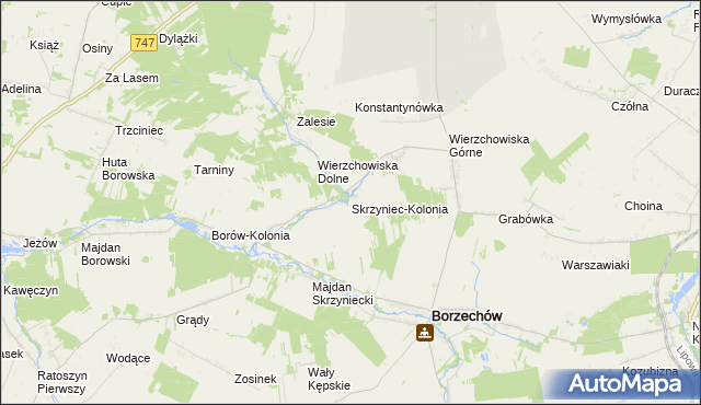 mapa Skrzyniec-Kolonia, Skrzyniec-Kolonia na mapie Targeo