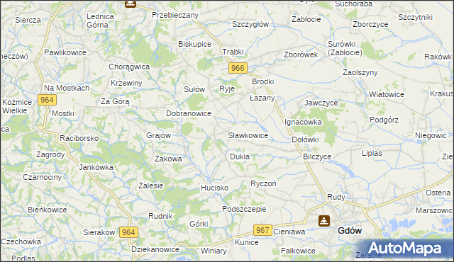 mapa Sławkowice, Sławkowice na mapie Targeo