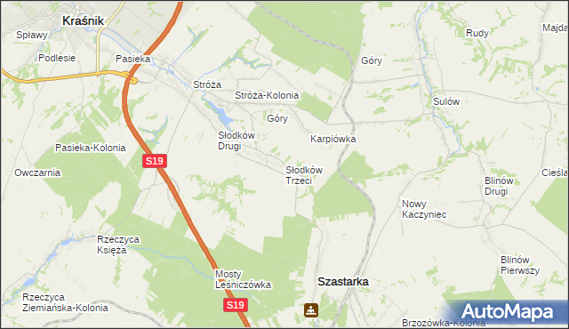 mapa Słodków Trzeci, Słodków Trzeci na mapie Targeo