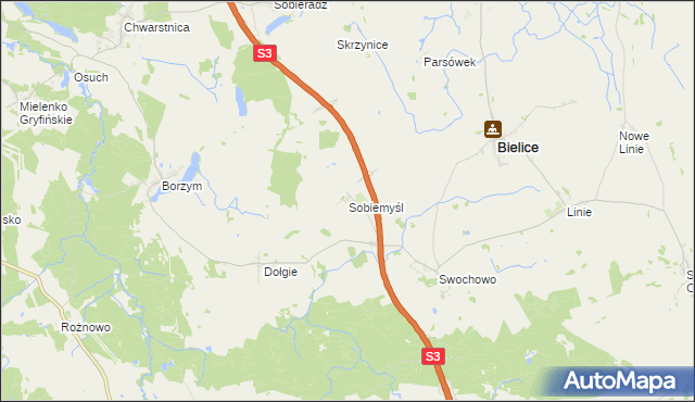 mapa Sobiemyśl, Sobiemyśl na mapie Targeo