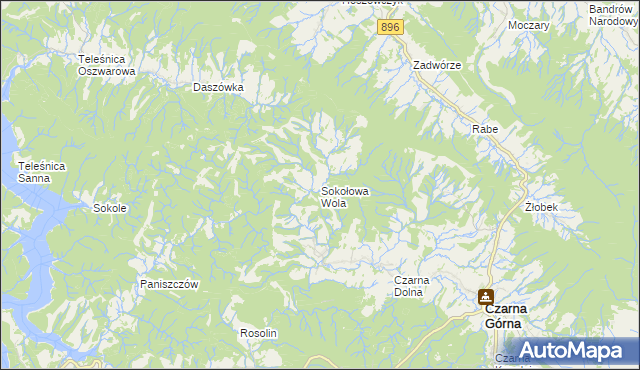 mapa Sokołowa Wola, Sokołowa Wola na mapie Targeo