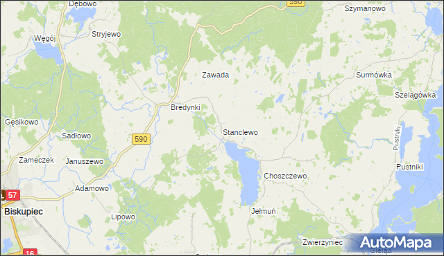 mapa Stanclewo, Stanclewo na mapie Targeo